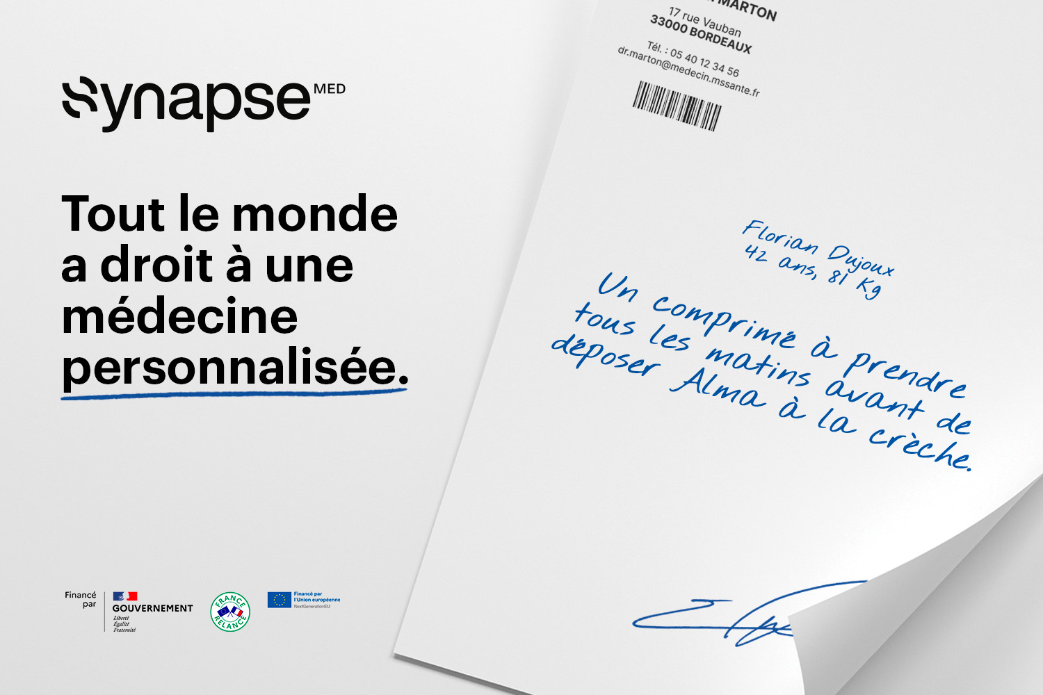 Image de l'évenement Synapse Medicine lance un projet de R&D en IA générative de 14,33 M€ soutenu par l’État dans le cadre du plan France 2030