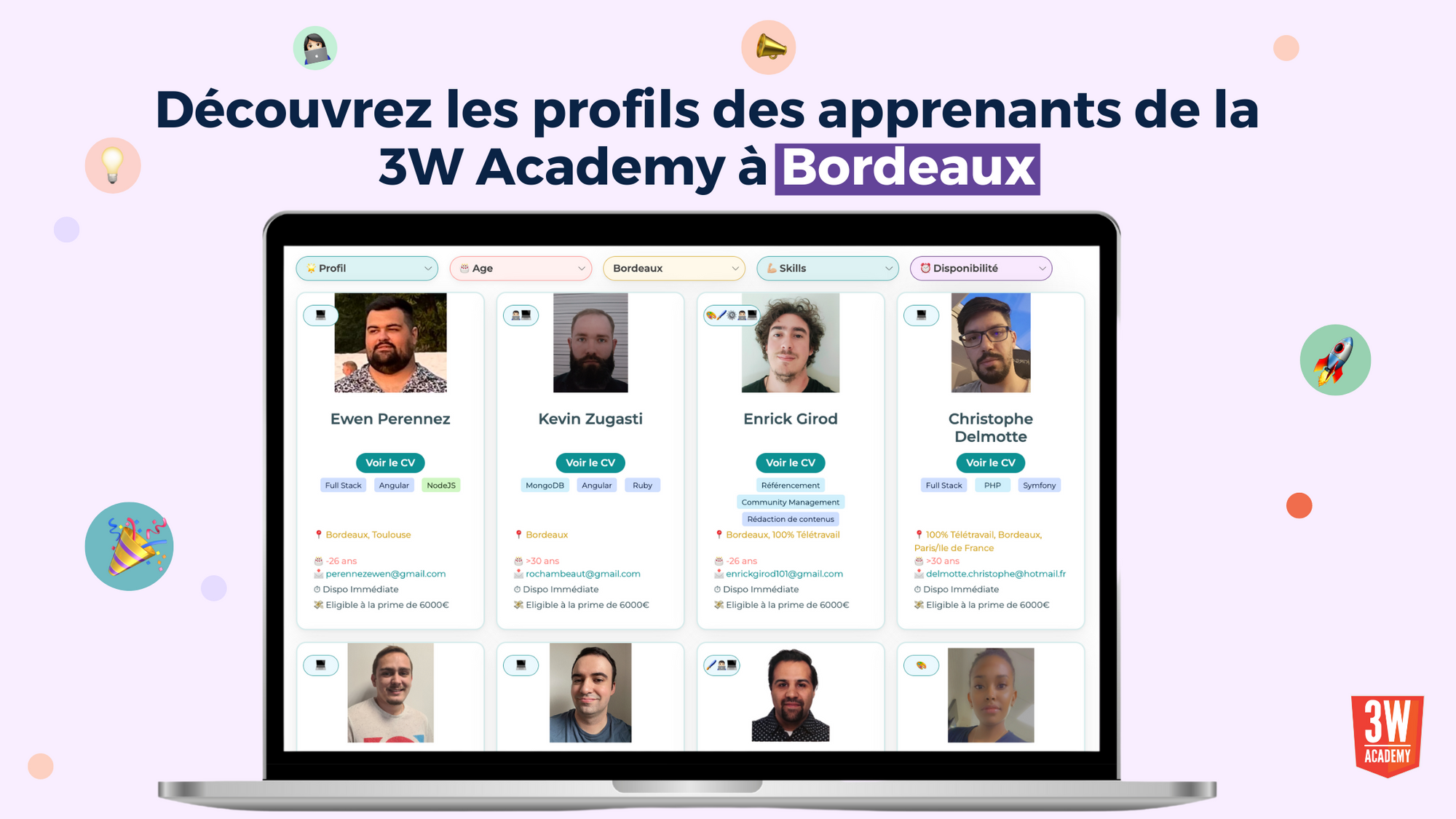 Image de l'évenement Recruter en alternance les apprenants en formation développement web avec 3W Academy Bordeaux