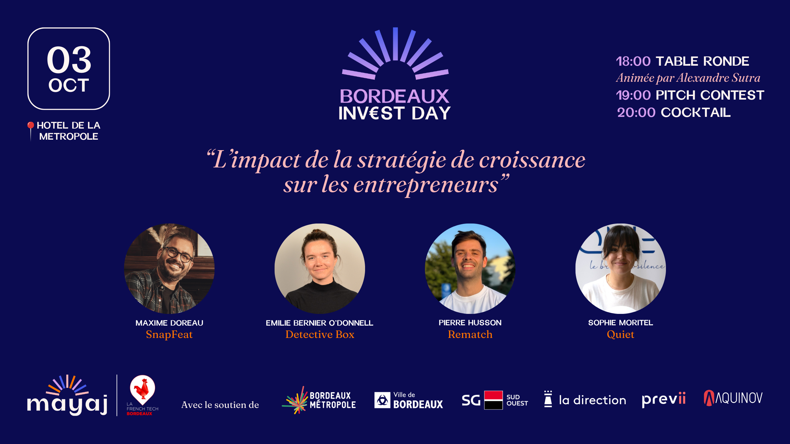 Image de l'évenement Jeudi 3 octobre : retour du Bordeaux Invest Day !
