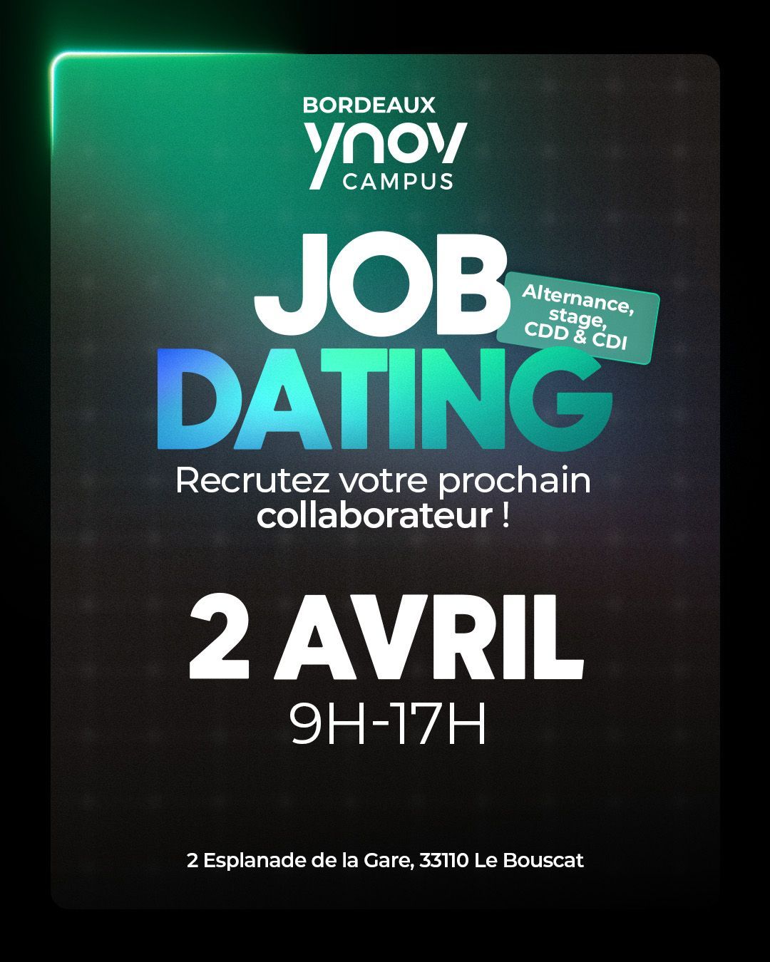 Bordeaux Ynov Campus - Job dating le 2 avril 2026