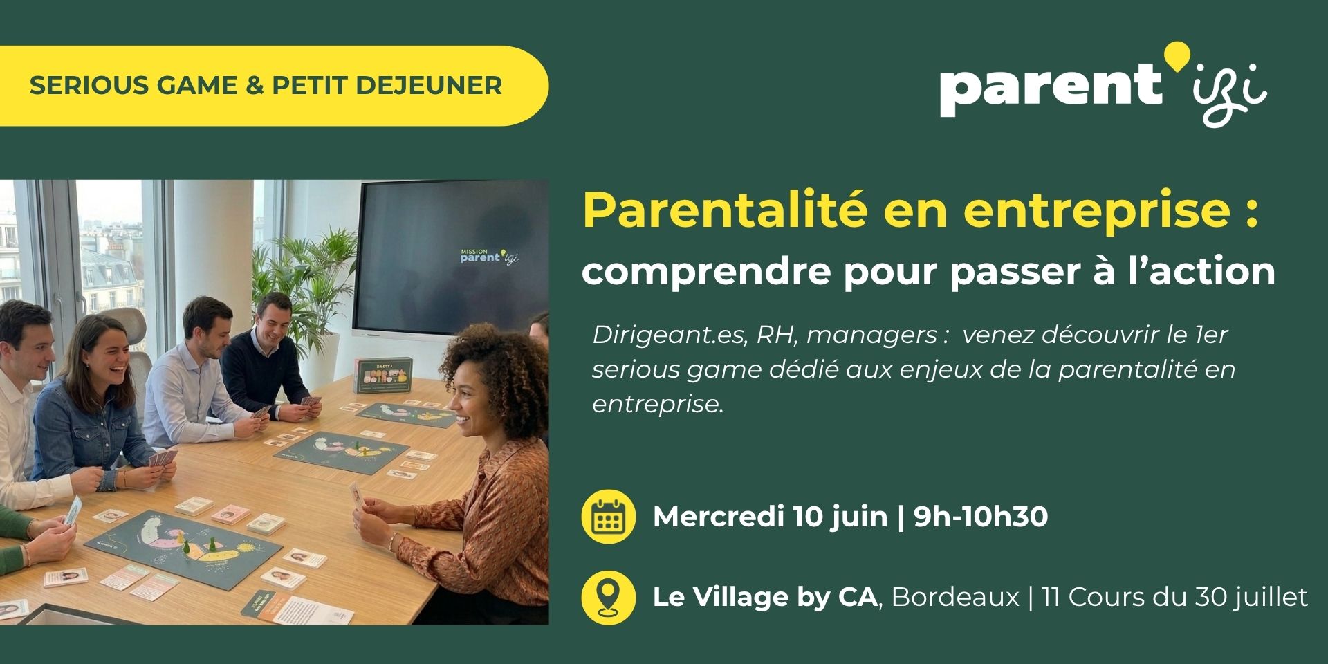 Serious game & petit-déjeuner autour de la parentalité en entreprise