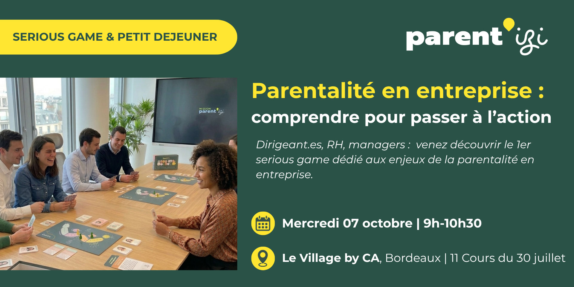 Image de l'évenement Petit-déjeuner & démo jeu Parent'izi