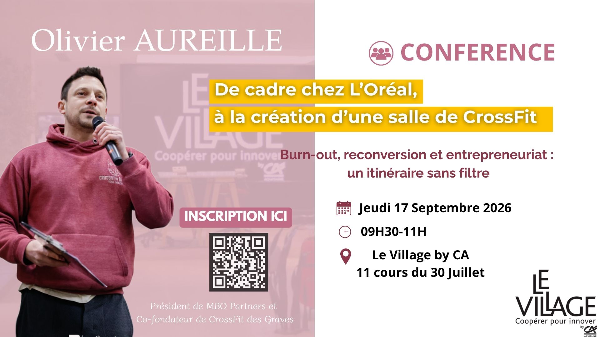 Image de l'évenement Conférence : " Retour d'expérience entrepreneuriale"