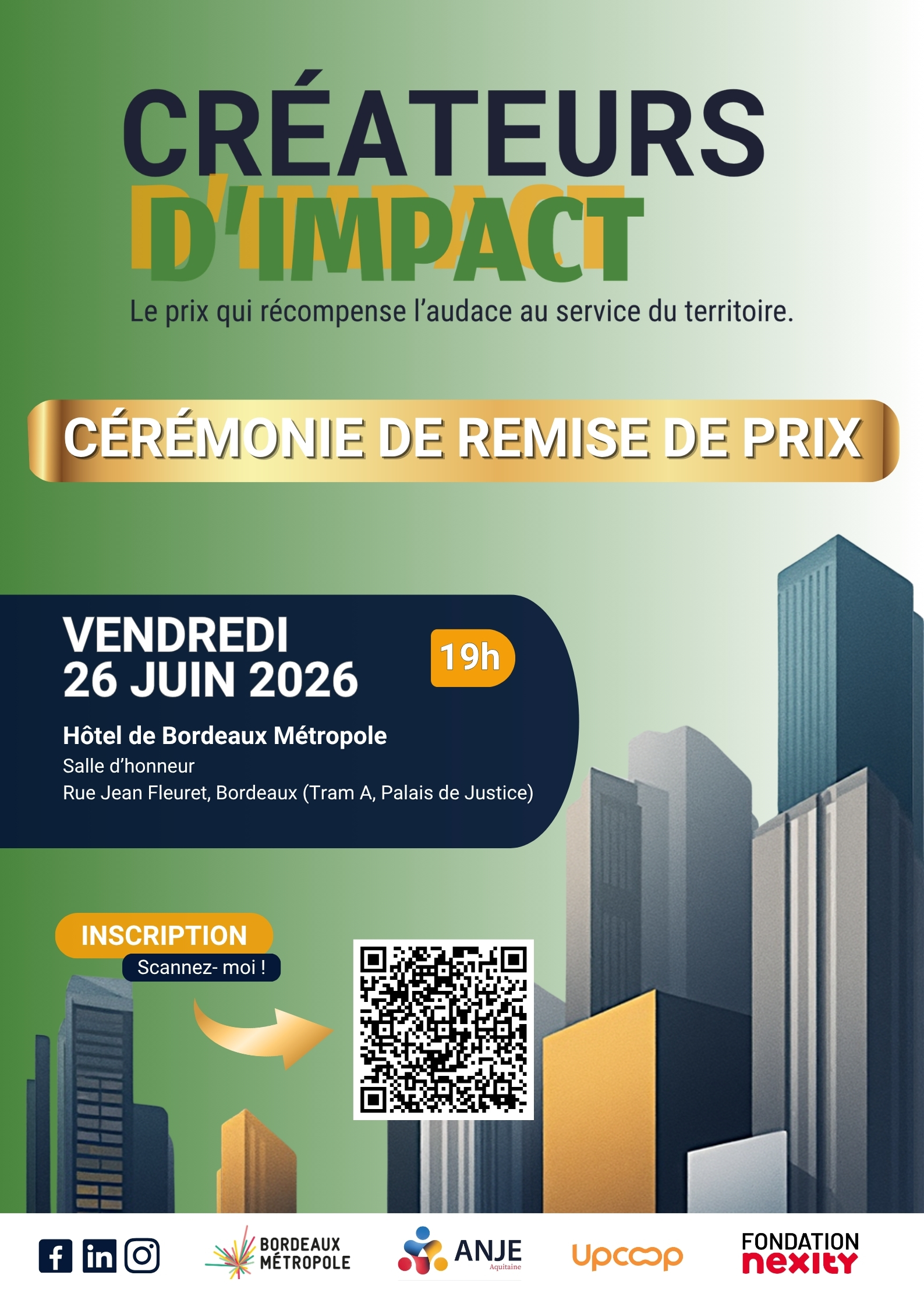 Cérémonie de remise de prix Créateurs d'impact 2026