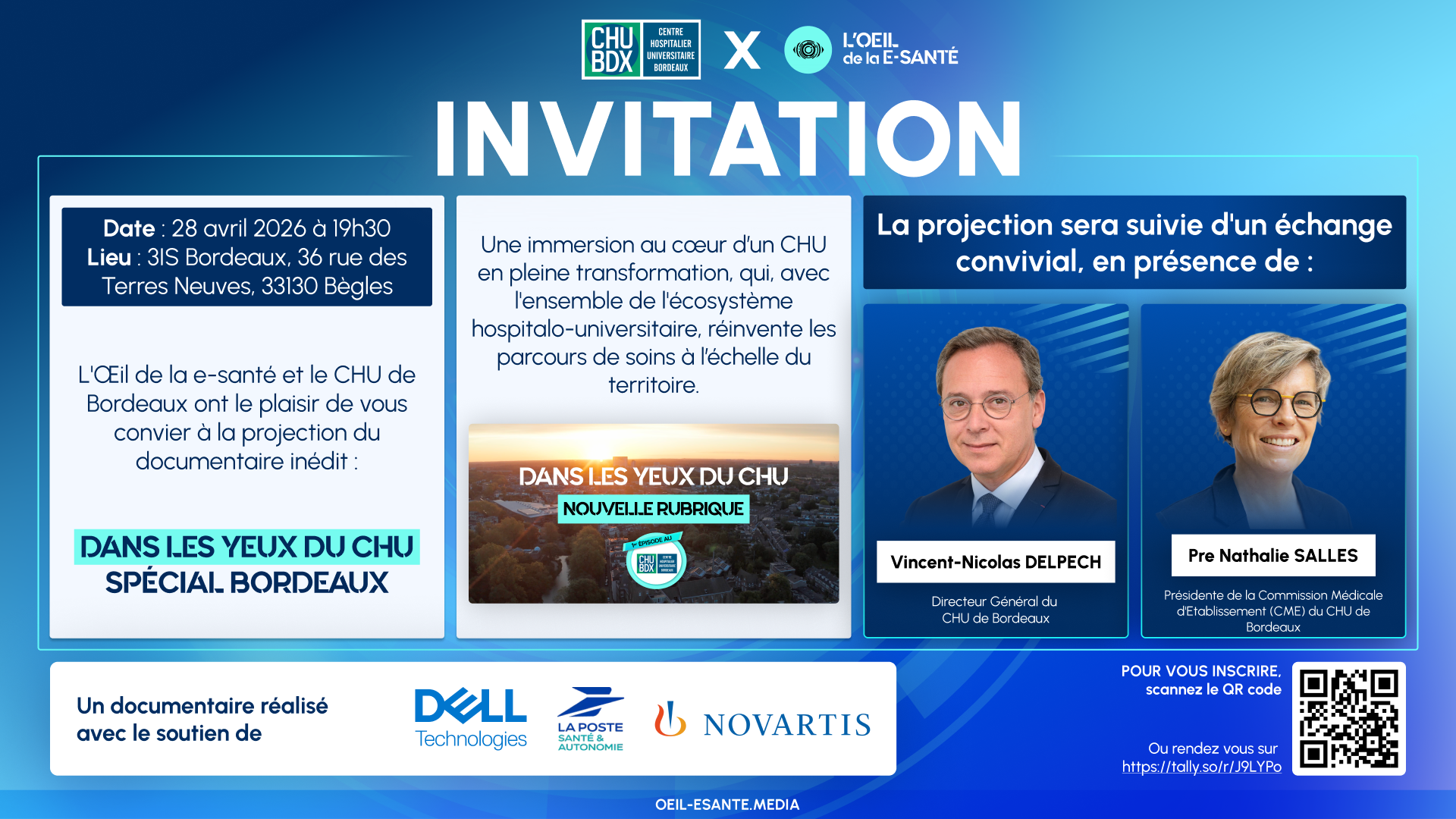 Projection en avant-première du documentaire "Dans les Yeux du CHU" - Spécial CHU de Bordeaux