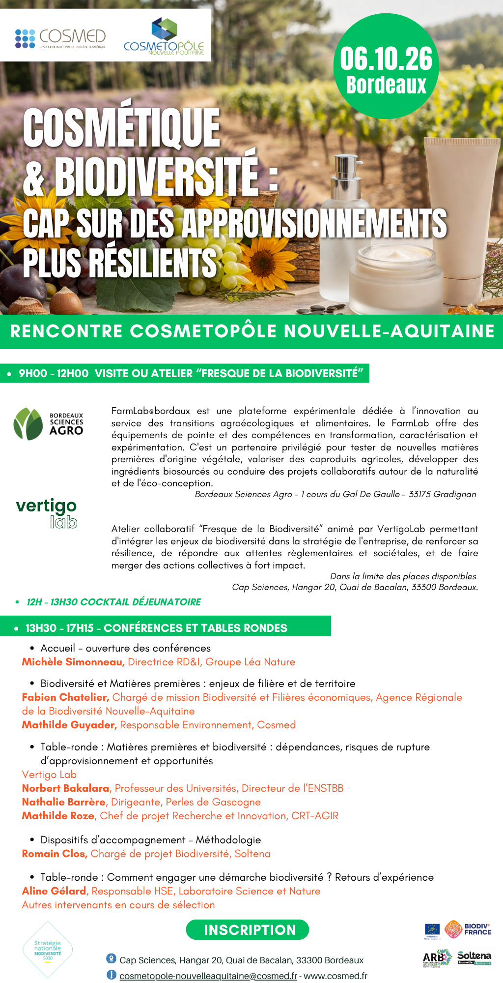 Image de l'évenement Rencontre Cosmetopôle - Cosmétique et Biodiversité : cap sur des approvisionnements plus résilients
