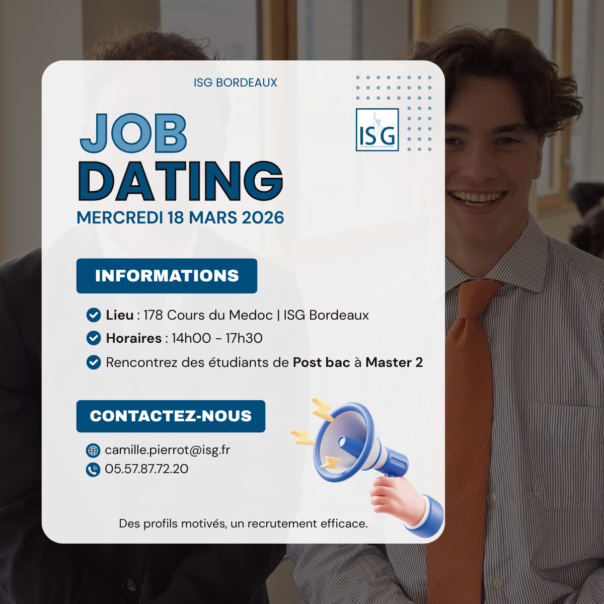 Image de l'évenement ISG Business School - Job dating le 18 mars 2026