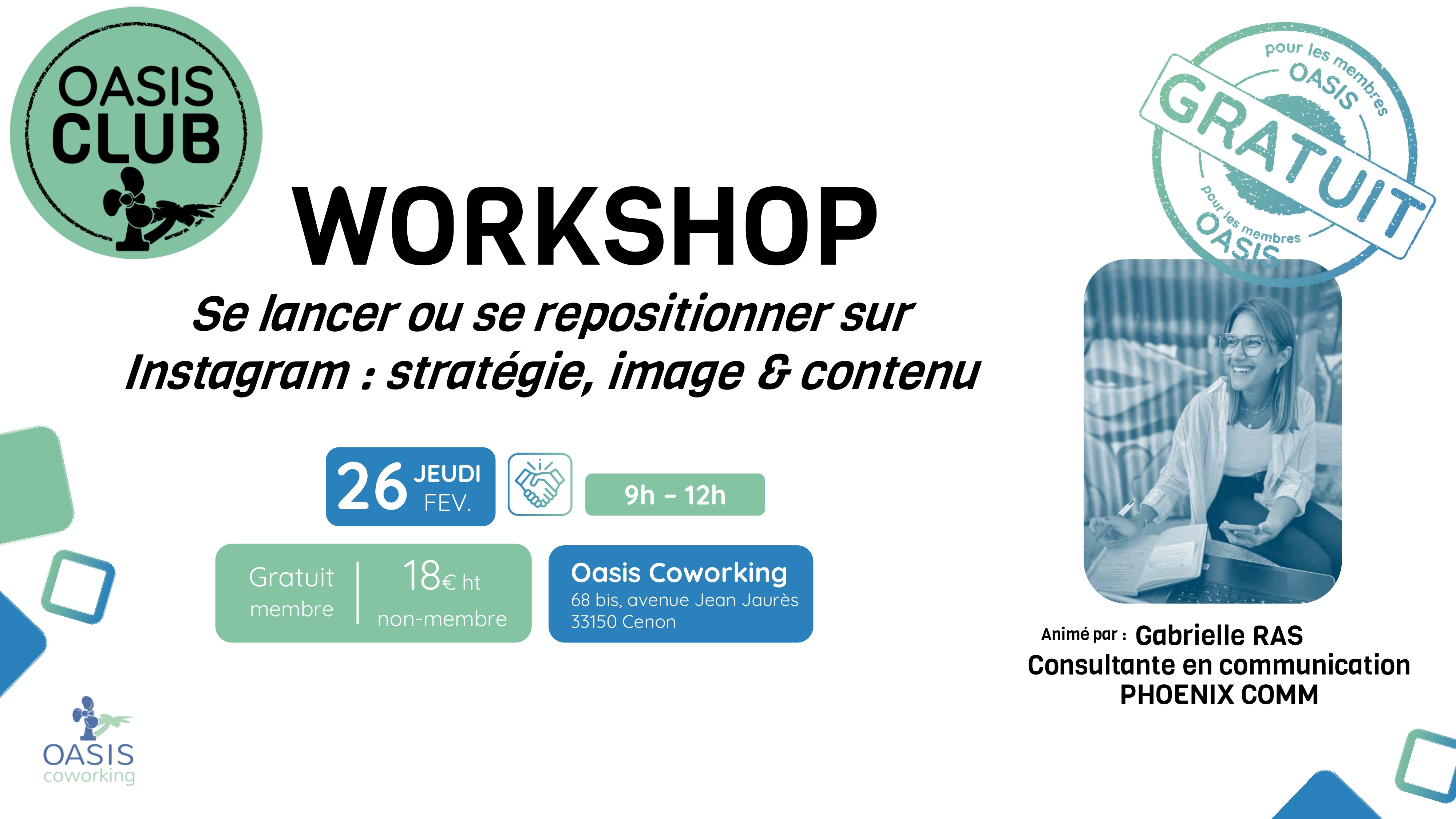 Image de l'évenement Workshop " Se lancer ou se repositionner sur Instagram : stratégie, image & contenu"