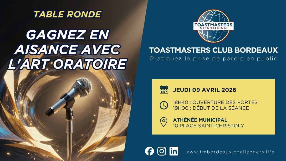 Table ronde : Gagnez en aisance avec l'art oratoire