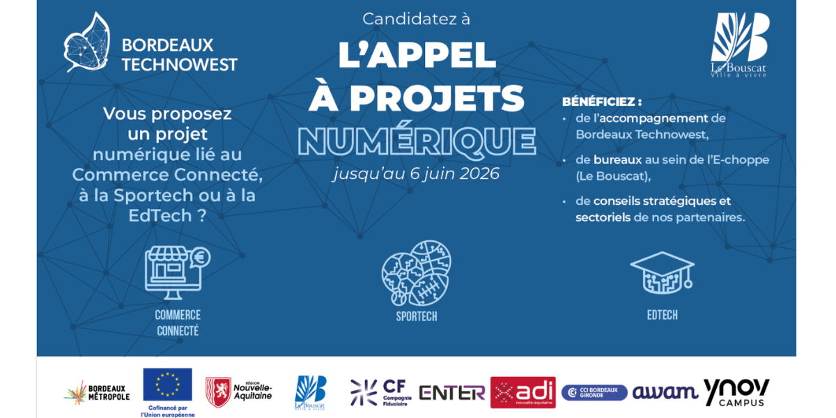 Image de l'évenement Appel à projets – E-Choppe Bordeaux Technowest x Ville du Bouscat