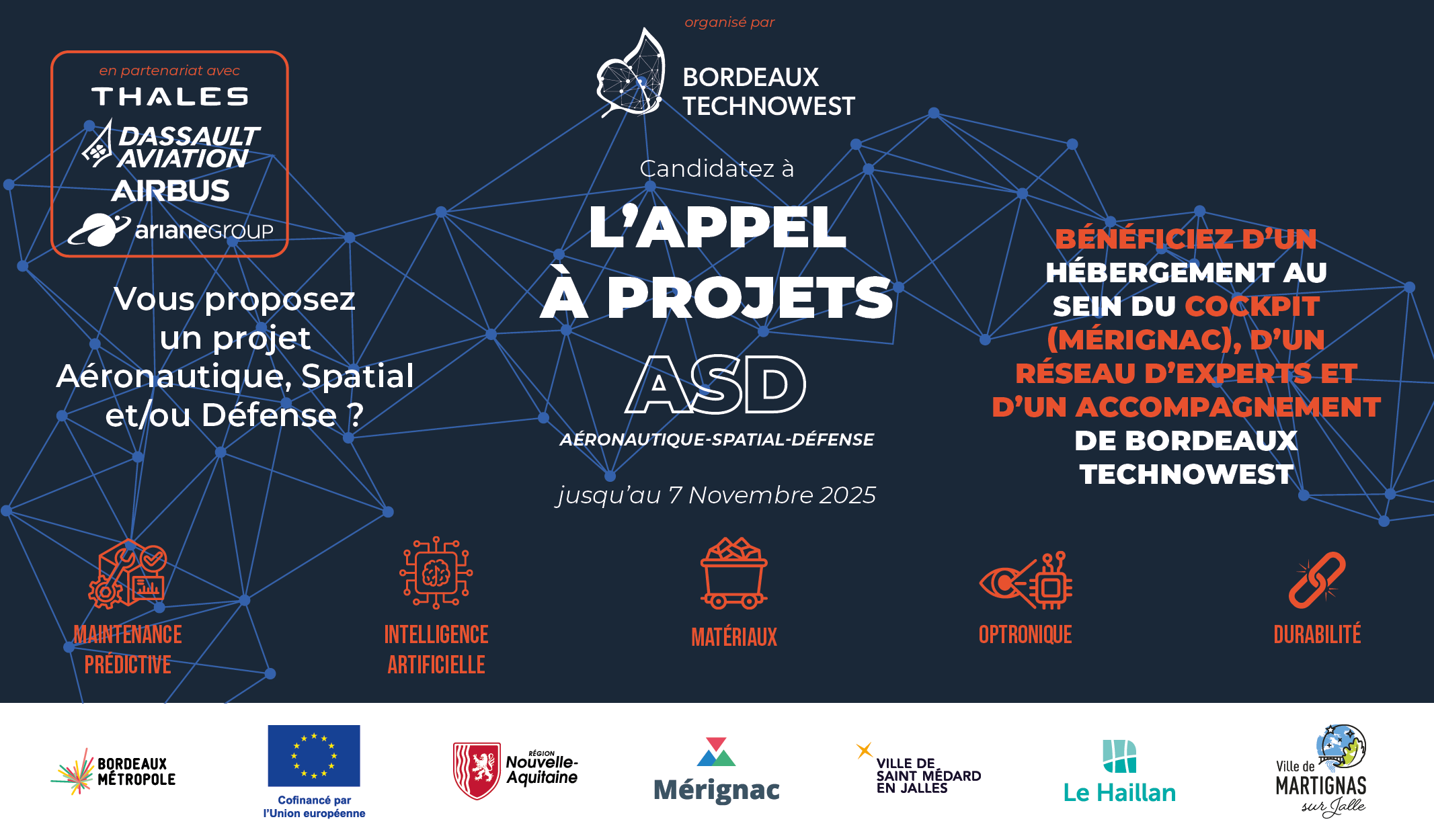 Image de l'évenement Appel à projets filière ASD / Bordeaux Technowest