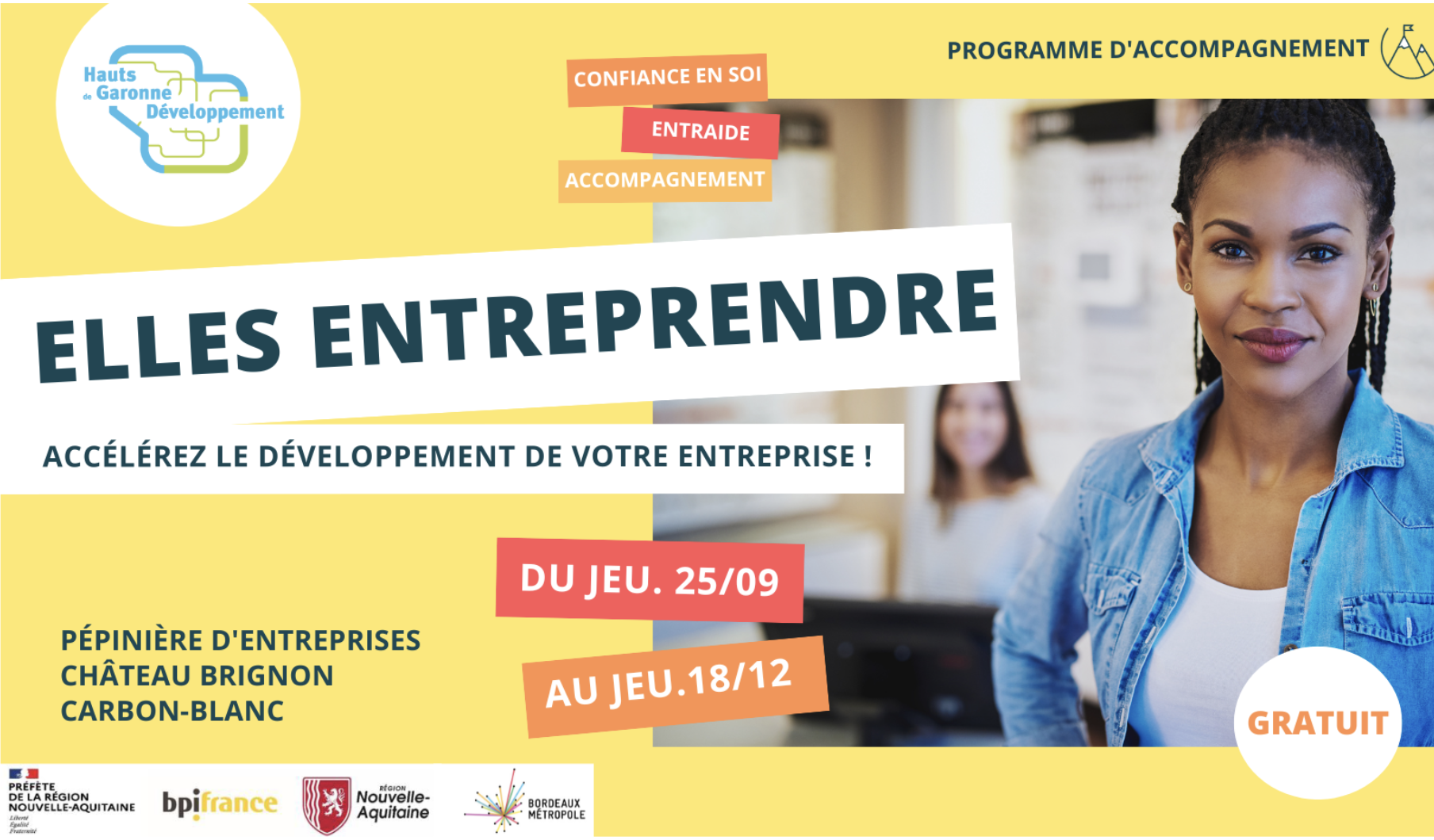ELLES ENTREPRENDRE- Programme d’accompagnement des femmes entrepreneures et porteuses de projet