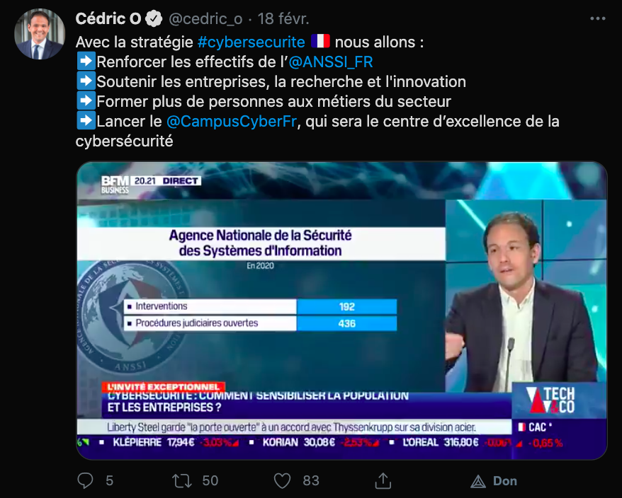 Cédric O Tweet cyberattaques conseils