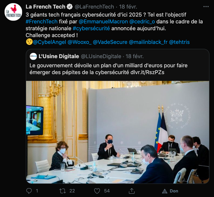 La French Tech tweet plan cybersécurité