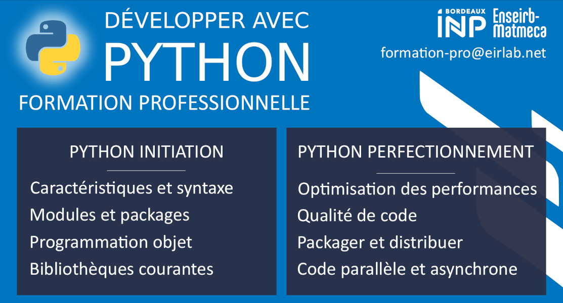 Formation à Python Initiation ou Perfectionnement - French Tech Bordeaux